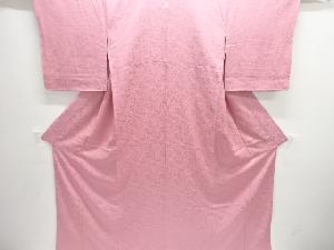 花舟模様織り出し一つ紋色無地着物